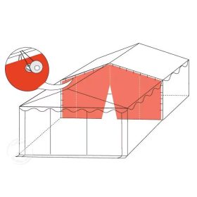   Elválasztó fal - fehér, tűzálló, cipzáras nyitással - 2 m vállmagasságú sátrakhoz